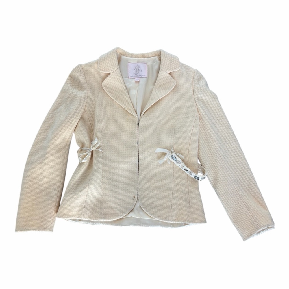 Rebecca Taylor Cream Textured Blazer